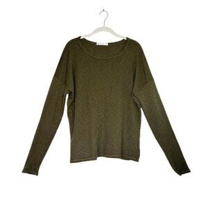 Crown Jewel Women's Long Sleeve Thermal Crew in Olive - Sz S